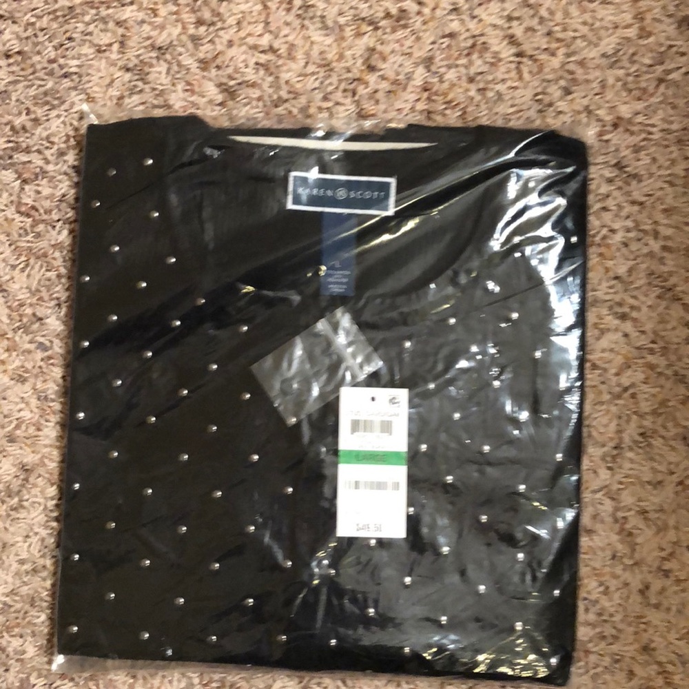Karen Scott Cardigan Sweater Black Size Large